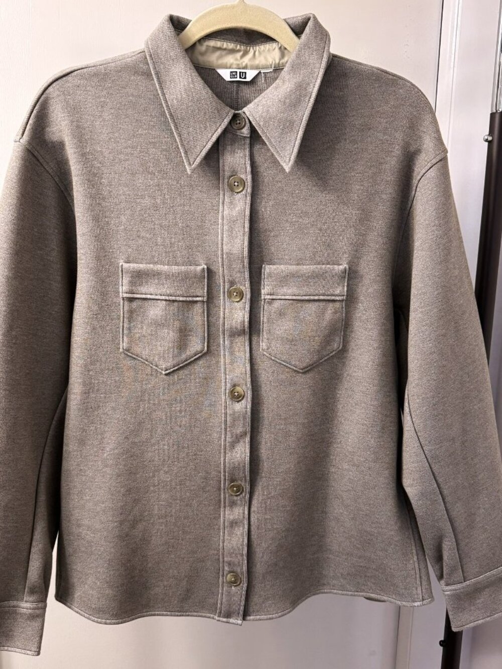 UNIQLO U Jersey Double Pocket Shirt Jacket Beige 422412 Lemaire - XL/XXL